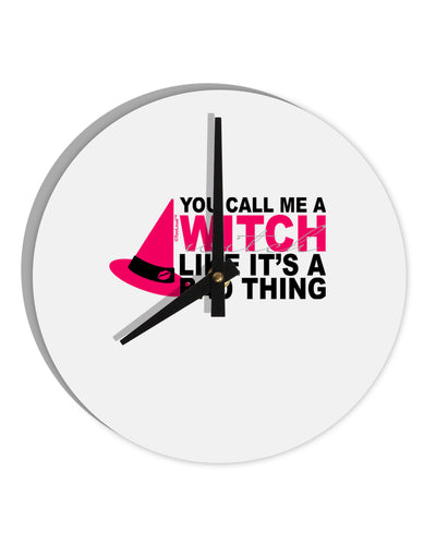 Witch - Bad Thing Hat 10 InchRound Wall Clock-Wall Clock-TooLoud-White-Davson Sales