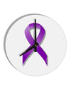 Crohn’s Disease Awareness Ribbon - Purple 10 InchRound Wall Clock-Wall Clock-TooLoud-White-Davson Sales