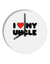 I Heart My Uncle 10 InchRound Wall Clock by TooLoud-Wall Clock-TooLoud-White-Davson Sales