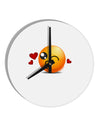 Kissy Face Emoji 10 InchRound Wall Clock-Wall Clock-TooLoud-White-Davson Sales