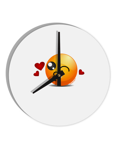 Kissy Face Emoji 10 InchRound Wall Clock-Wall Clock-TooLoud-White-Davson Sales