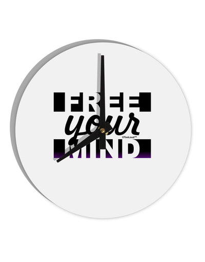 Free Your Mind Text 10 InchRound Wall Clock-Wall Clock-TooLoud-White-Davson Sales