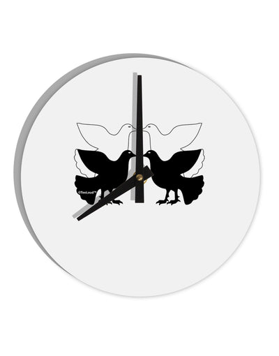 Four Calling Birds 10 InchRound Wall Clock-Wall Clock-TooLoud-White-Davson Sales