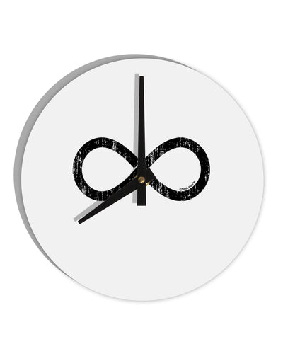Distressed Infinity 10 InchRound Wall Clock-Wall Clock-TooLoud-White-Davson Sales