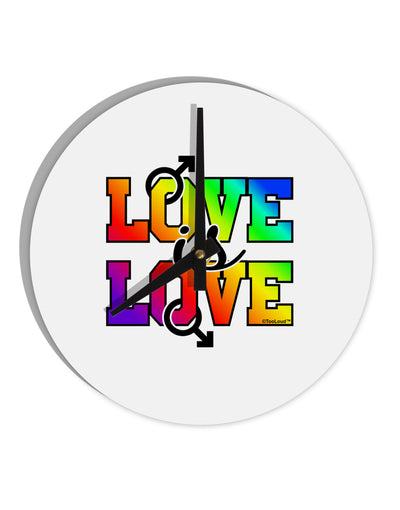 Love Is Love Gay Pride 10 InchRound Wall Clock-Wall Clock-TooLoud-White-Davson Sales