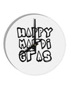 Happy Mardi Gras Text 2 BnW 10 InchRound Wall Clock-Wall Clock-TooLoud-White-Davson Sales