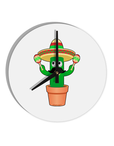 Fiesta Cactus 10 InchRound Wall Clock by TooLoud-Wall Clock-TooLoud-White-Davson Sales