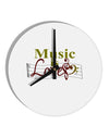 Music Is Love 10 InchRound Wall Clock-Wall Clock-TooLoud-White-Davson Sales