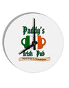 Paddy's Irish Pub 10 InchRound Wall Clock by TooLoud-Wall Clock-TooLoud-White-Davson Sales