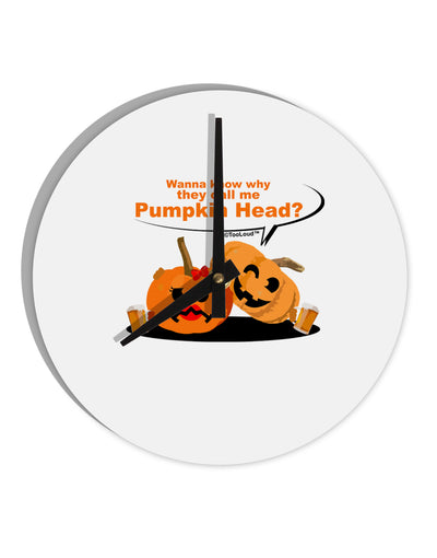 Pumpkin Head 10 InchRound Wall Clock-Wall Clock-TooLoud-White-Davson Sales