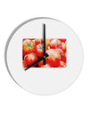 Watercolor Tomatoes 10 InchRound Wall Clock-Wall Clock-TooLoud-White-Davson Sales