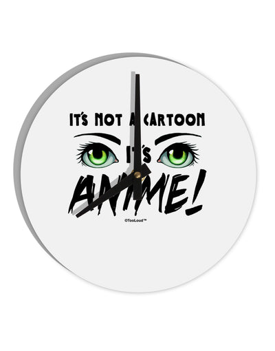 Not A Cartoon Eyes Green 10 InchRound Wall Clock by TooLoud-Wall Clock-TooLoud-White-Davson Sales