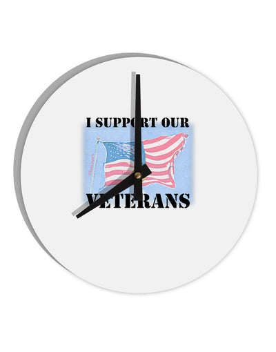 Support Our Veterans 10 InchRound Wall Clock-Wall Clock-TooLoud-White-Davson Sales