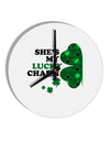 She's My Lucky Charm - Left 10 InchRound Wall Clock-Wall Clock-TooLoud-White-Davson Sales