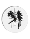 Palm Rows Silhouette 10 InchRound Wall Clock-Wall Clock-TooLoud-White-Davson Sales