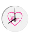 Mom Heart Design - Pink 10 InchRound Wall Clock by TooLoud-Wall Clock-TooLoud-White-Davson Sales