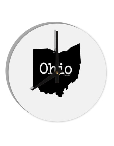 Ohio - United States Shape 10 InchRound Wall Clock by TooLoud-Wall Clock-TooLoud-White-Davson Sales