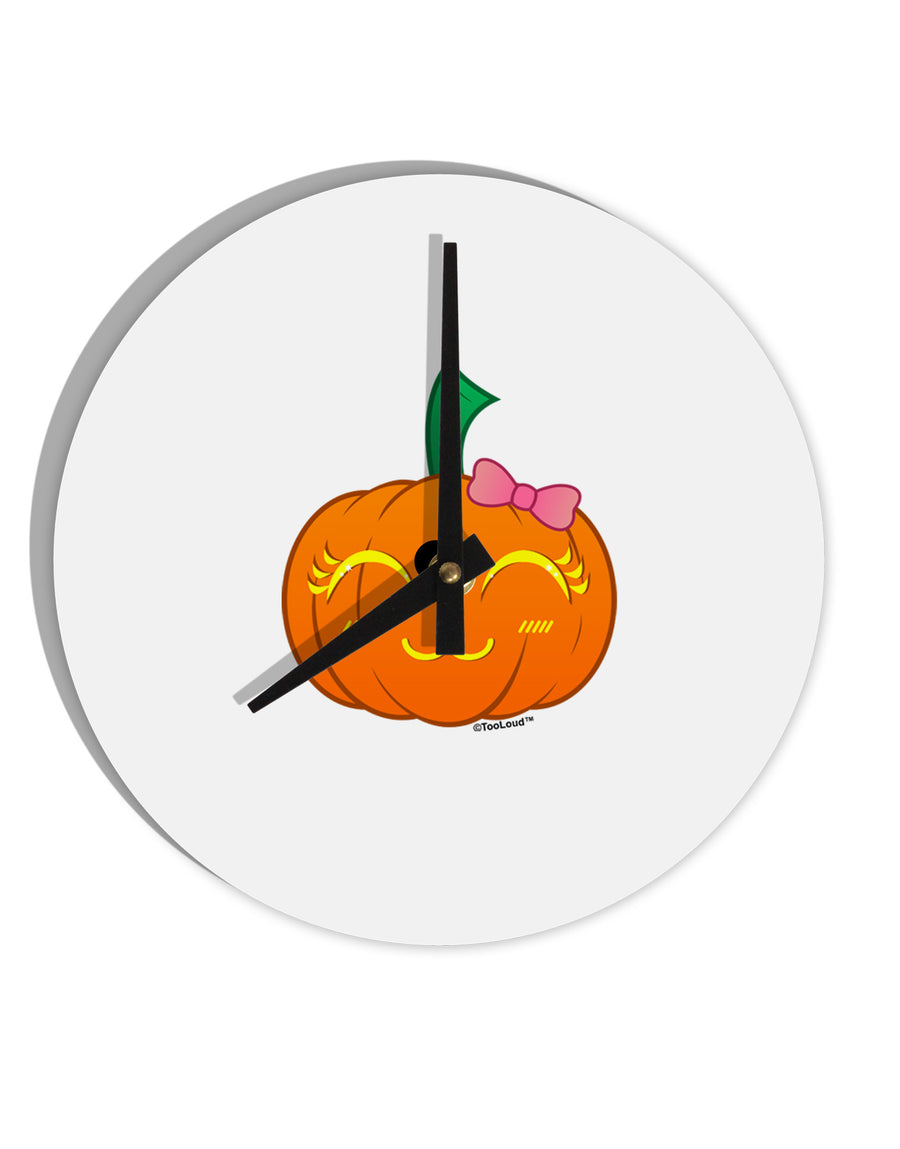 Kyu-T Face Pumpkin 10 InchRound Wall Clock  by TooLoud