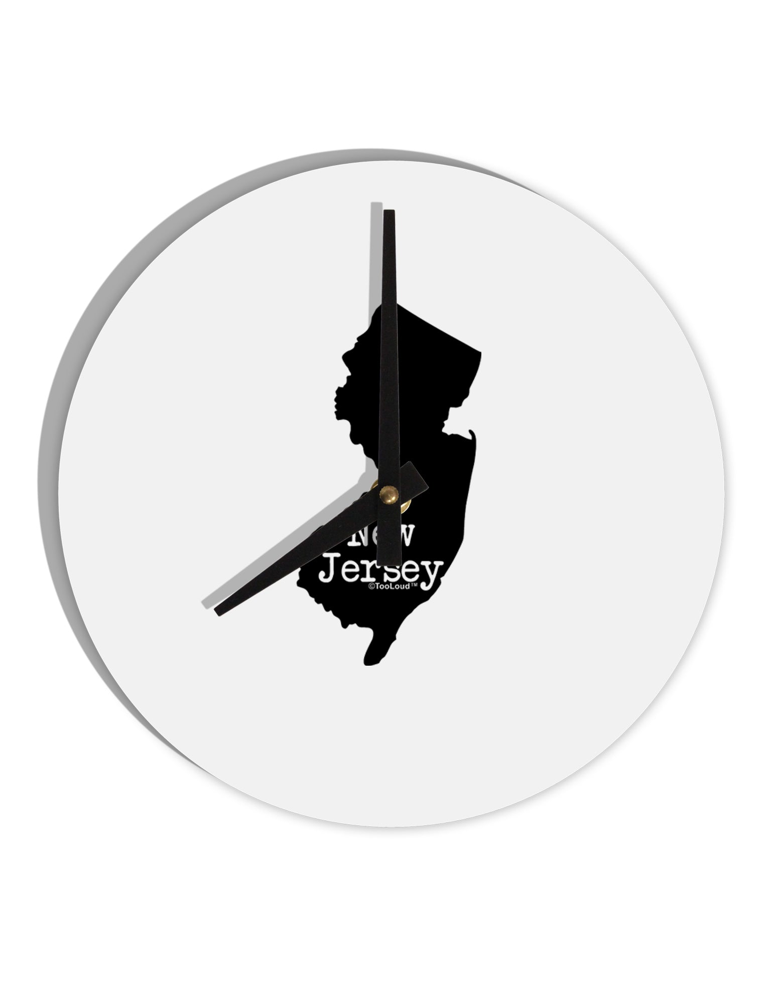 New Jersey - United States Shape 10 InchRound Wall Clock by TooLoud-Wall Clock-TooLoud-White-Davson Sales