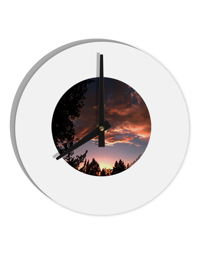 Forest Sunset 10 InchRound Wall Clock by TooLoud-Wall Clock-TooLoud-White-Davson Sales