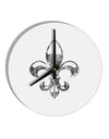 Distressed Fleur de Lis 10 InchRound Wall Clock-Wall Clock-TooLoud-White-Davson Sales