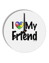 I Heart My Friend - Autism Awareness 10 InchRound Wall Clock by TooLoud-Wall Clock-TooLoud-White-Davson Sales