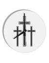 Three Cross Design - Easter 10 InchRound Wall Clock by TooLoud-Wall Clock-TooLoud-White-Davson Sales