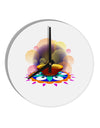 Festive Diya and Rangoli 10 InchRound Wall Clock by TooLoud-Wall Clock-TooLoud-White-Davson Sales