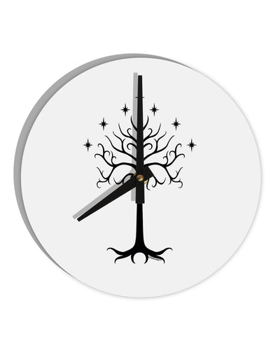 The Royal White Tree 10 InchRound Wall Clock by TooLoud-Wall Clock-TooLoud-White-Davson Sales