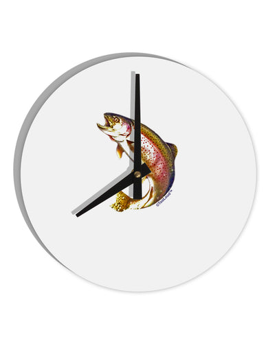 Rainbow Trout 10 InchRound Wall Clock-Wall Clock-TooLoud-White-Davson Sales