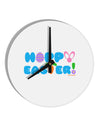 Cute Decorative Hoppy Easter Design 10 InchRound Wall Clock by TooLoud-Wall Clock-TooLoud-White-Davson Sales