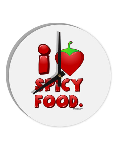 I Heart Spicy Food 10 InchRound Wall Clock-Wall Clock-TooLoud-White-Davson Sales