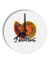 Nautilus Fossil Watercolor Text 10 InchRound Wall Clock-Wall Clock-TooLoud-White-Davson Sales