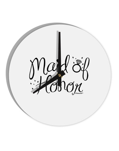 Maid of Honor - Diamond Ring Design 10 InchRound Wall Clock-Wall Clock-TooLoud-White-Davson Sales
