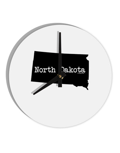 North Dakota - United States Shape 10 InchRound Wall Clock by TooLoud-Wall Clock-TooLoud-White-Davson Sales