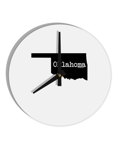 Oklahoma - United States Shape 10 InchRound Wall Clock by TooLoud-Wall Clock-TooLoud-White-Davson Sales