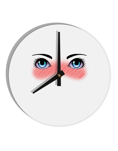 Blushing Anime Eyes 10 InchRound Wall Clock by TooLoud-Wall Clock-TooLoud-White-Davson Sales