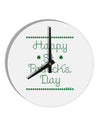 Happy St Patricks Day Clovers 10 InchRound Wall Clock-Wall Clock-TooLoud-White-Davson Sales
