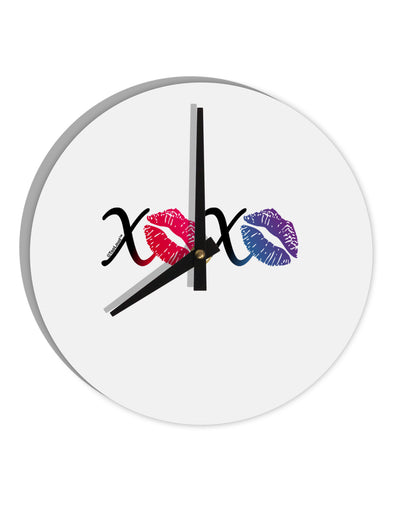 TooLoud XOXO Kisses 10 InchRound Wall Clock-Wall Clock-TooLoud-White-Davson Sales