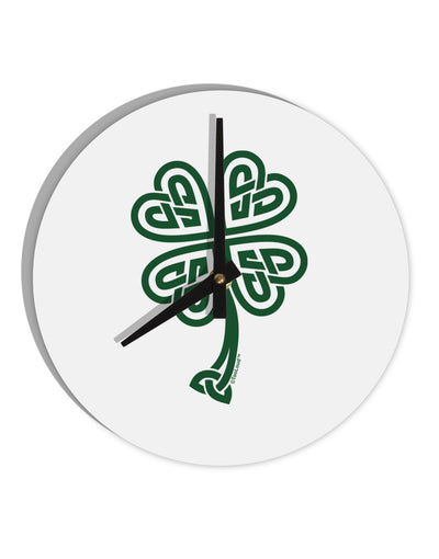 Celtic Knot 4 Leaf Clover St Patricks 10 InchRound Wall Clock-Wall Clock-TooLoud-White-Davson Sales