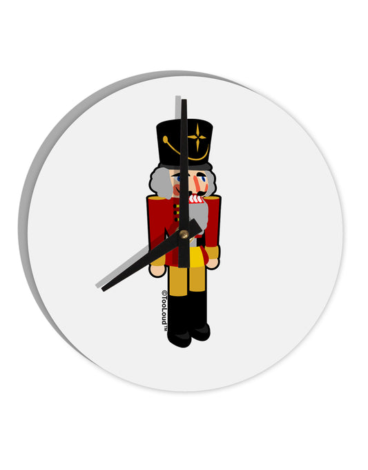 Festive Nutcracker - No Text 10 InchRound Wall Clock by TooLoud-Wall Clock-TooLoud-White-Davson Sales