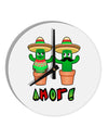 Fiesta Cactus Couple Amor 10 InchRound Wall Clock by TooLoud-Wall Clock-TooLoud-White-Davson Sales