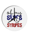 Oh My Stars and Stripes - Patriotic Design 10 InchRound Wall Clock-Wall Clock-TooLoud-White-Davson Sales