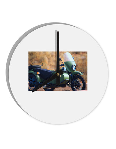 Sidecar Motorcycle Photo 10 InchRound Wall Clock-Wall Clock-TooLoud-White-Davson Sales