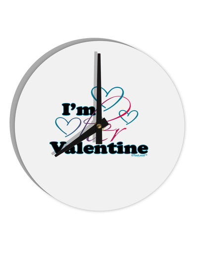 I'm HER Valentine 10 InchRound Wall Clock-Wall Clock-TooLoud-White-Davson Sales