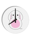 Cute Bunny with Floppy Ears - Pink 10 InchRound Wall Clock by TooLoud-Wall Clock-TooLoud-White-Davson Sales