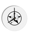 White Skull With Star 10 InchRound Wall Clock by TooLoud-Wall Clock-TooLoud-White-Davson Sales