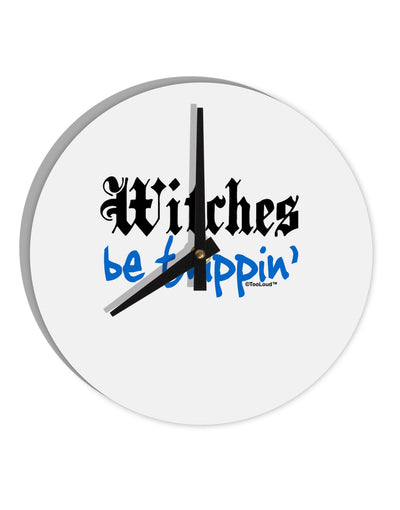 Witches Be Trippin Blue 10 InchRound Wall Clock-Wall Clock-TooLoud-White-Davson Sales