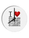 I Heart Binary Data 10 InchRound Wall Clock-Wall Clock-TooLoud-White-Davson Sales