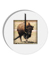 Strong Bison 10 InchRound Wall Clock-Wall Clock-TooLoud-White-Davson Sales